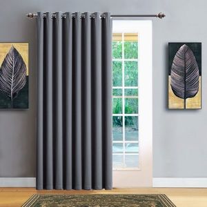 Elizabeth Grey 1 blackout window panel with grommets extra wide